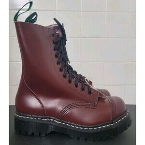 Solovair NPS 11 Eye Steel Toe Derby Boots Oxblood Made in England New UK 5 EU 34